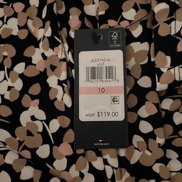 NWT Tommy Hilfiger Gathered Sheath Faux-Wrap Mini Dress Sz 10 - Picture 5 of 9